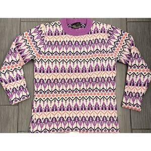 Vintage Kitz-Pichler Austria Women's Sweater Purple/White Knit Wool Ireland Med